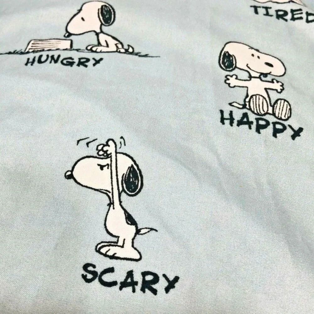 Peanuts Snoopy Berkshire Twin Fitted Sheet‎ 2 Pillow Cases Set Emotions Teen
